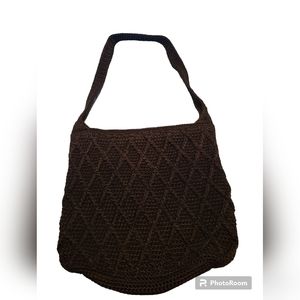 The Sak Shoulder Bag  Crocheted Purse Quilted Diamond Pattern